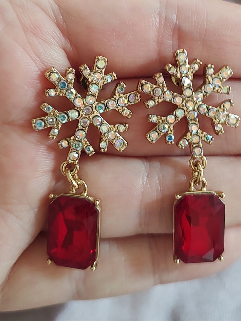 Betsey Johnson Snowflake Earrings